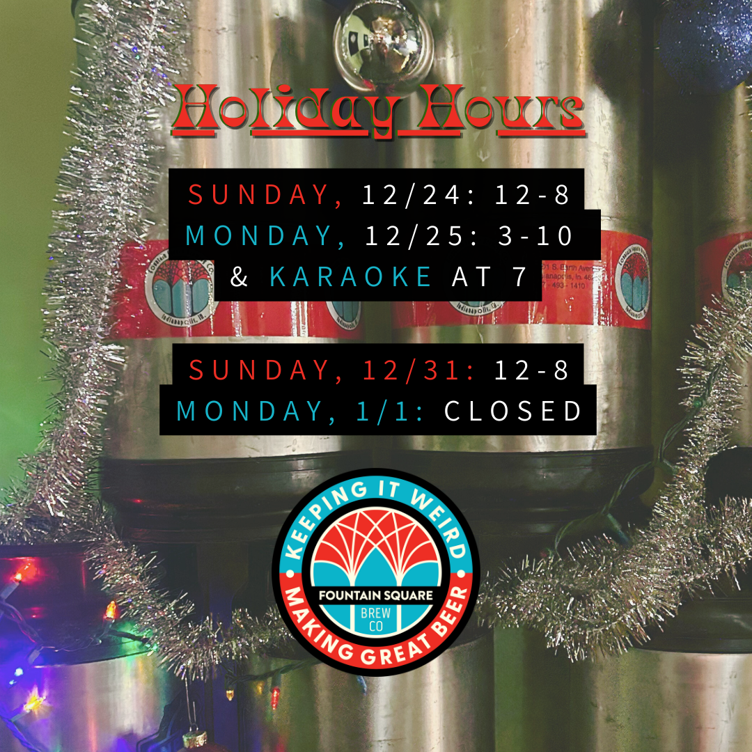 we are open normal hours of 12-8 on Christmas Eve and New Year's Eve. We are open Christmas Day, Monday from 3-10 with karaoke at 7. We are not open on Monday, New Year's Day.